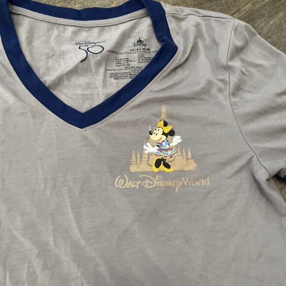 Walt Disney World 50TH Anniversary Minnie Mouse V-neck T-shirt Size Medium - Picture 3 of 9
